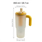 850ML Large Capacity Tumbler With Handle&Strainer Sport Portable Plastic Straw Water Cup Heat Resistant Leak-proof Water Bottle