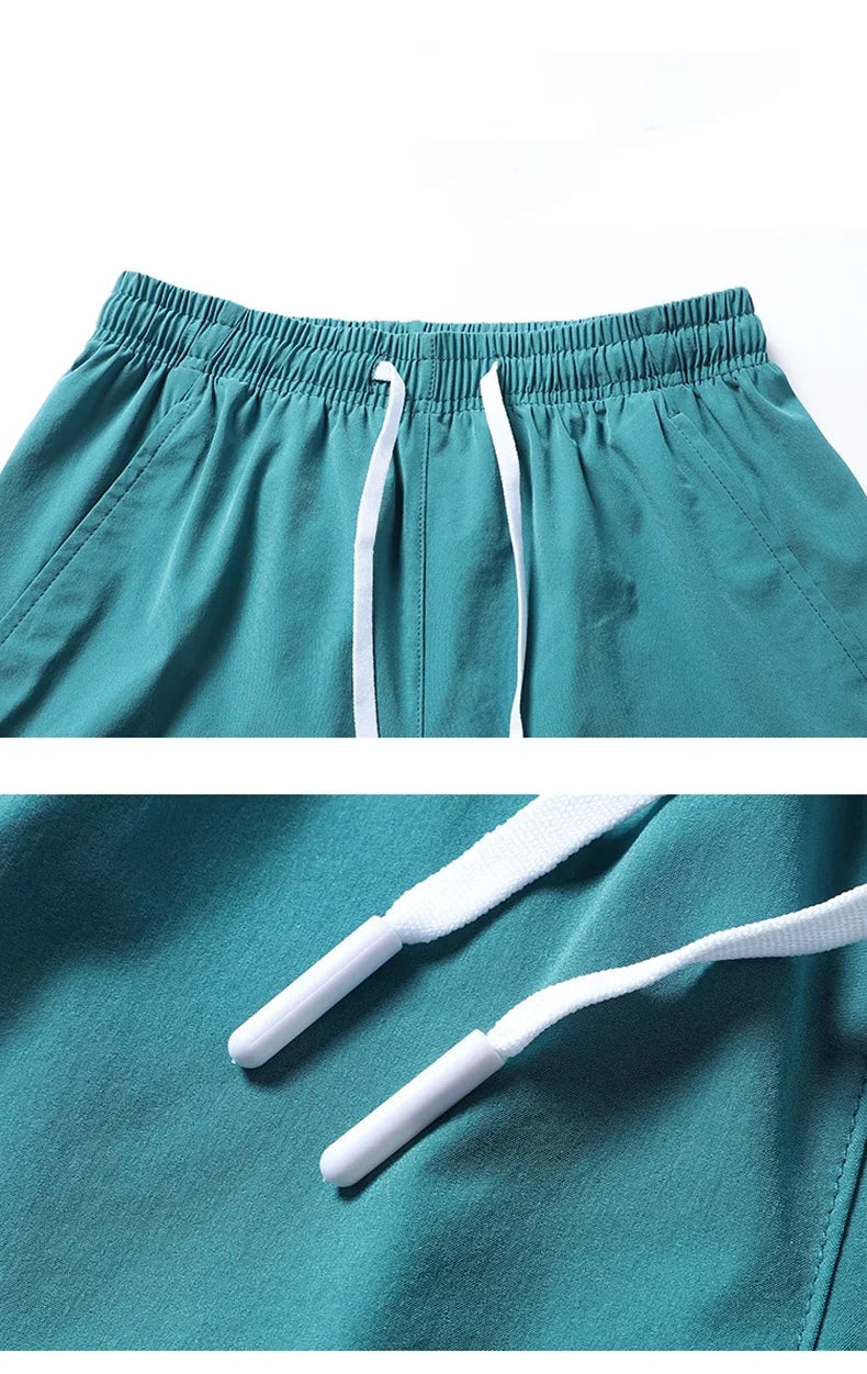 Men 2025 New  Summer Beach New Models Solid Color Fashion Leisure Comfortable Elastic Waist Double Pockets Cool Sports Shorts