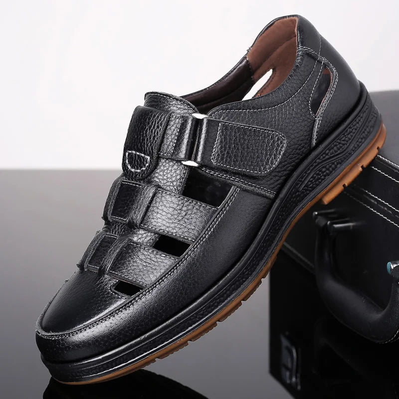 Men's Slip-on Hollow-out Loafers, Summer Comfortable Breathable Cutout Shoes, Non-slip for Outdoor & Driving-XH9608