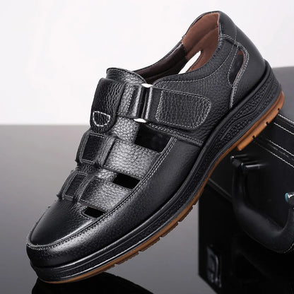 Men's Slip-on Hollow-out Loafers, Summer Comfortable Breathable Cutout Shoes, Non-slip for Outdoor & Driving-XH9608