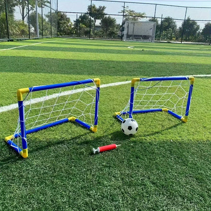 2PCS Kids Soccer Goals Set with Ball, Portable Football Gates for Backyard Indoor Outdoor, Children Sports Training Toy.
