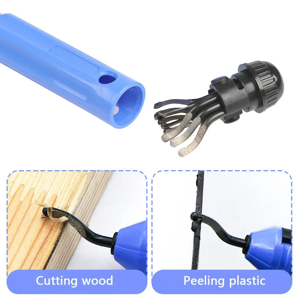Metal Deburring Tool Kit Burr Cutter 10pcs Sharp Deburring Blades Burr Remover Hand Tool for Wood Plastic Aluminum Copper Steel