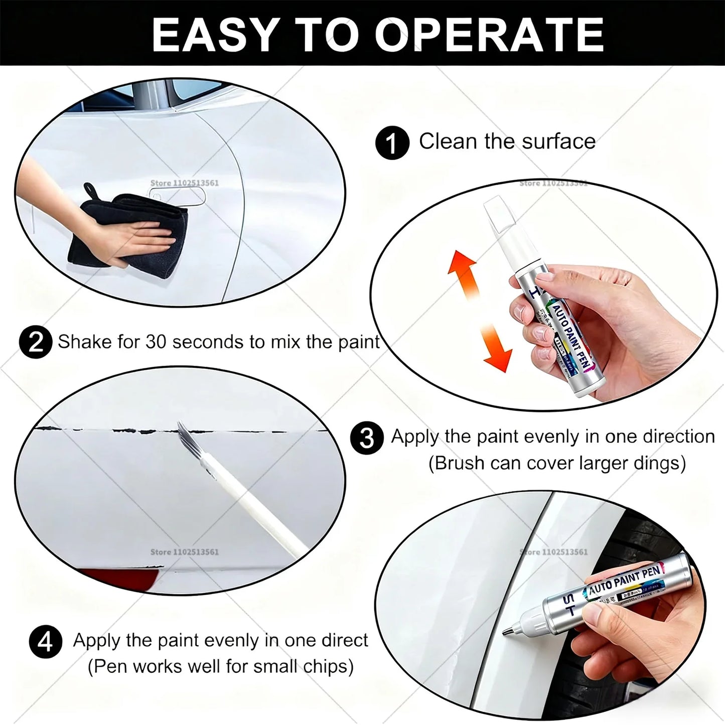 Car Paint Repair Pen For Cadillac XT4 Touch Up Scratch Remover DIY Auto Accessories White Purple Blue G59 Blue GZC Red GNT