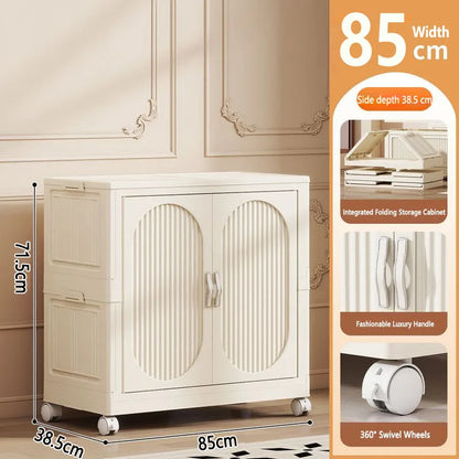 Foldable Baby Closet Plastic Infant Wardrobe Children's Clothing Storage Cabinet for Home Bedroom No Installation Needed