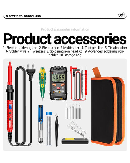 ANENG 60W Professional Electric Soldering Iron Adjustable Temperature SL106 EU/220V US/110V Welding Repair + M113 Multimeter Too