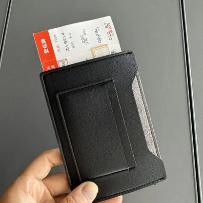 Multi-Slots RFID Blocking Passport Cover, Waterproof Travel Wallet Holder for Cards ID Certificates & Cash, PU Leather Purse