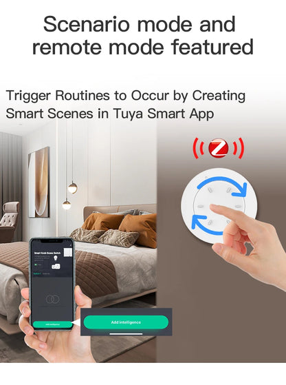 Works with Tuya Zigbee Smart Scene Switch Button 4 Gang 12 Scene Switch Push Button Controller in Smart Life App ZigBee Gateway