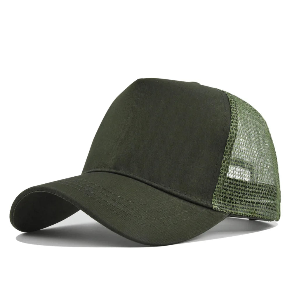 Customized Printed Logo Five Piece Baseball Caps Solid Color Mesh Breathable Sun Shading And Sun Protection Duck Tongue Hats