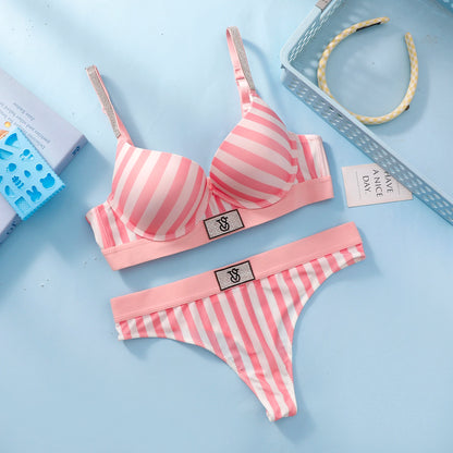 Victoria s Secret Women Bra And Panties Set Lace Push Up Wireless Lingerie Comfortable Breathable Underwear Set