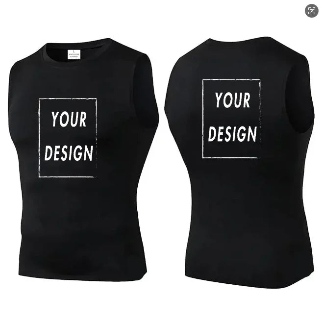 elastic sleeveless running Gym men's and women's free custom logo compression vest, quick drying sports sleeveless T-shirt