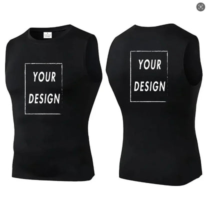 elastic sleeveless running Gym men's and women's free custom logo compression vest, quick drying sports sleeveless T-shirt