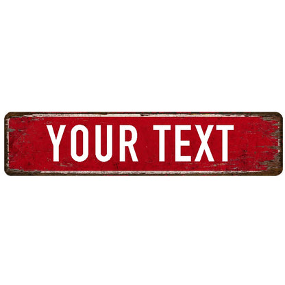 Custom Street Sign, Personalized Metal Sign For Office Workplace Home Yard Road, Custom Your Text Signs for Outdoor 16x4 Inches