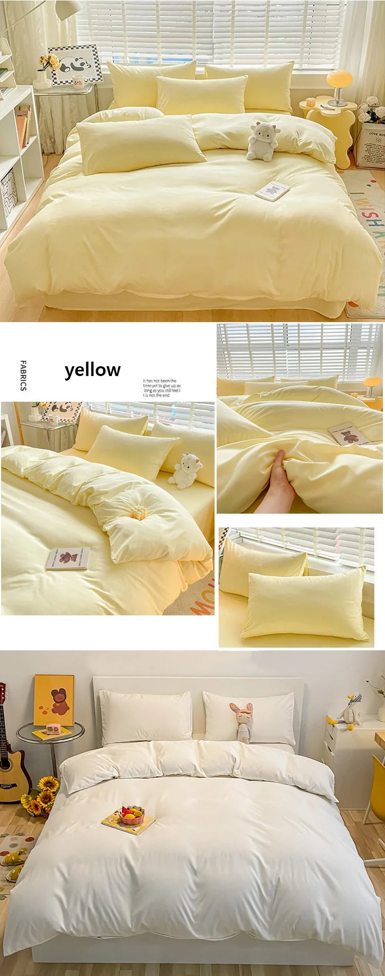KDJEIKZ Hotel equivalent 3pcs Brushed Solid Color Duvet Cover, duvet cover*1+Pillowcases*2, Polyester Fabric, All Season Bedding