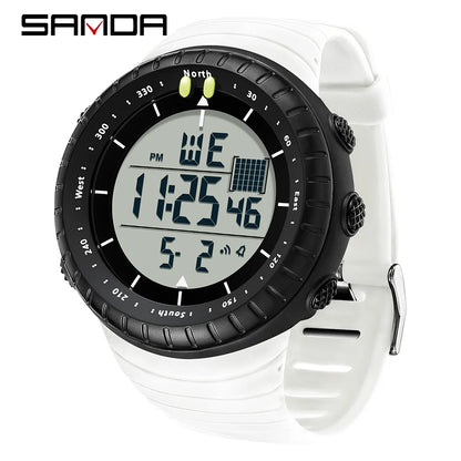 SANDA New 6256 Men's Electronic Watch Large Dial Outdoor Waterproof Sports Watch Night Light Alarm Clock Multi functional Watch