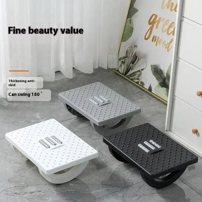 Home/Office Footrest Under Desk Foot Stool Anti-Crossed Legs Semi-Circular Rocking Anti-Slip Massage Roller Footrest