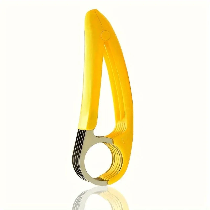 1pc Stainless Steel Manual Slicer - Food-Safe, Easy-to-Use, Round Blade for Bananas, Cucumbers & More - Durable Kitchenware