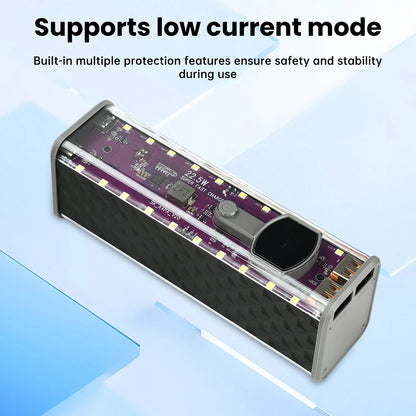 22.5W/45W 18650 Power Bank Case Fast Charging DIY Transparent Battery Storage Box Digital Display USB Type-C Battery Holder