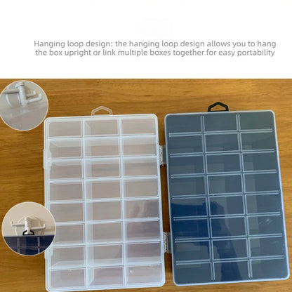 Clear 24-Compartment Plastic Organizer Boxs Dustproof Storage for Crafts Beads Jewelry Small Accessories Home Storage