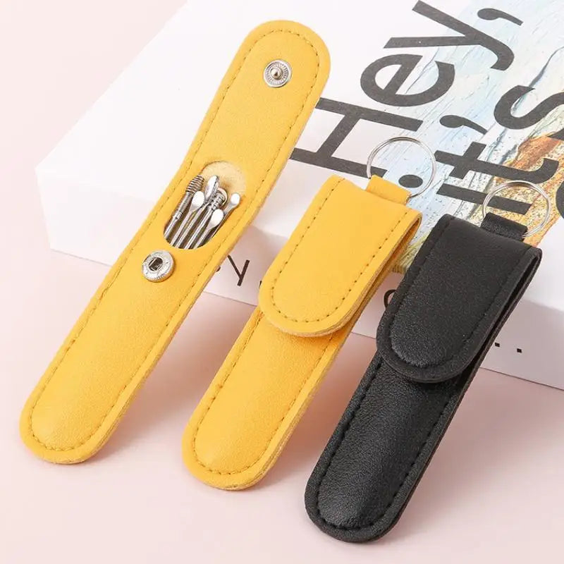 6Pcs Portable Stainless Steel Ear Spoon Cleaner Set Reusable Tools for Effective Earwax Removal