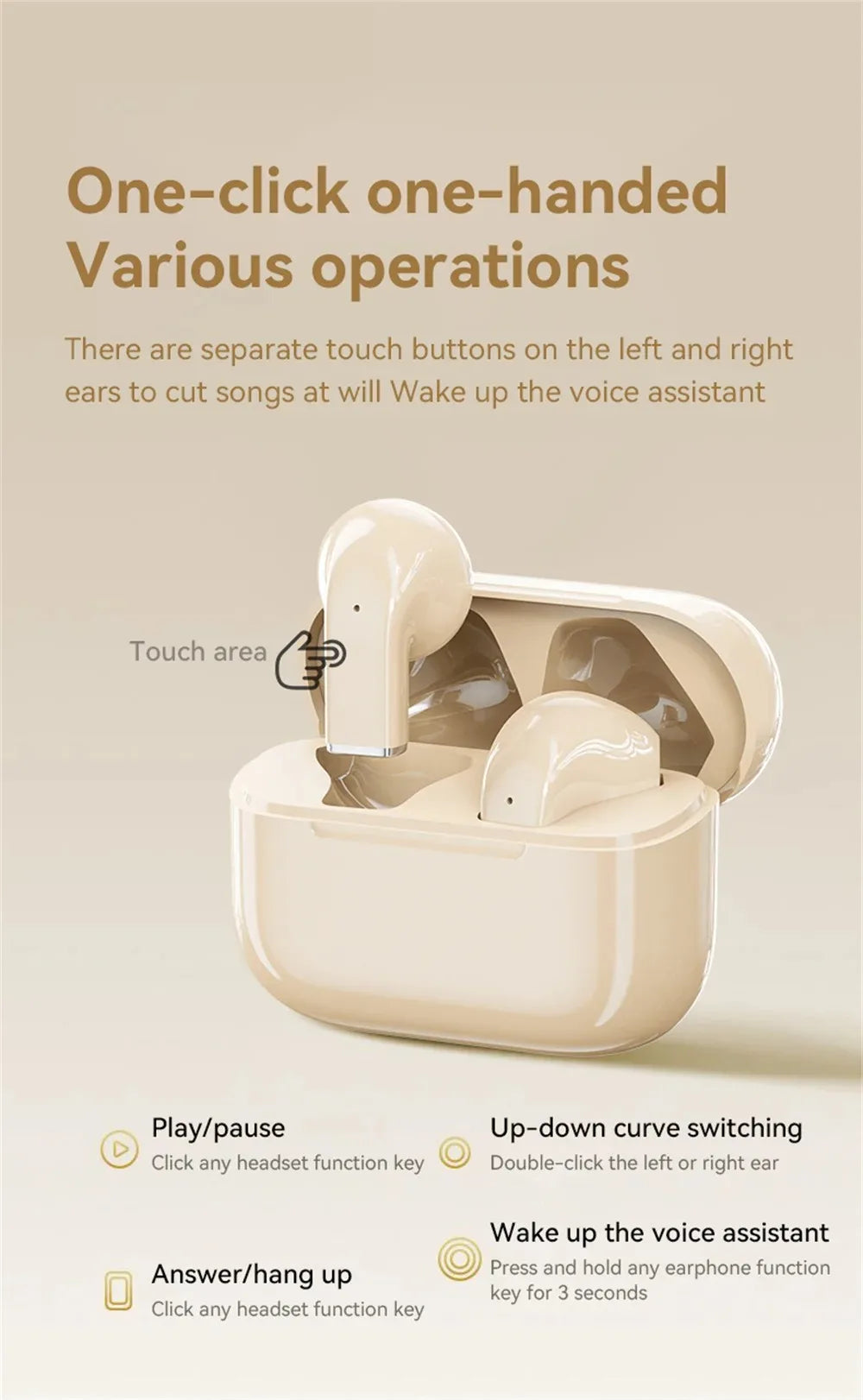 New Arrival True Wireless TWS In Ear Headphones Dynamic Sound Noise Cancelling Bluetooth Earbuds Long Battery Life Sports