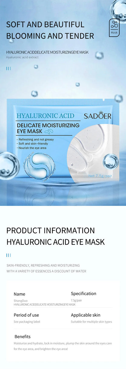 10 Pairs SADOER Crystal Collagen Eye Mask Anti Wrinkle Dark Circles Removal Eyes Bags Moisturizing Eye Patches Skin Care