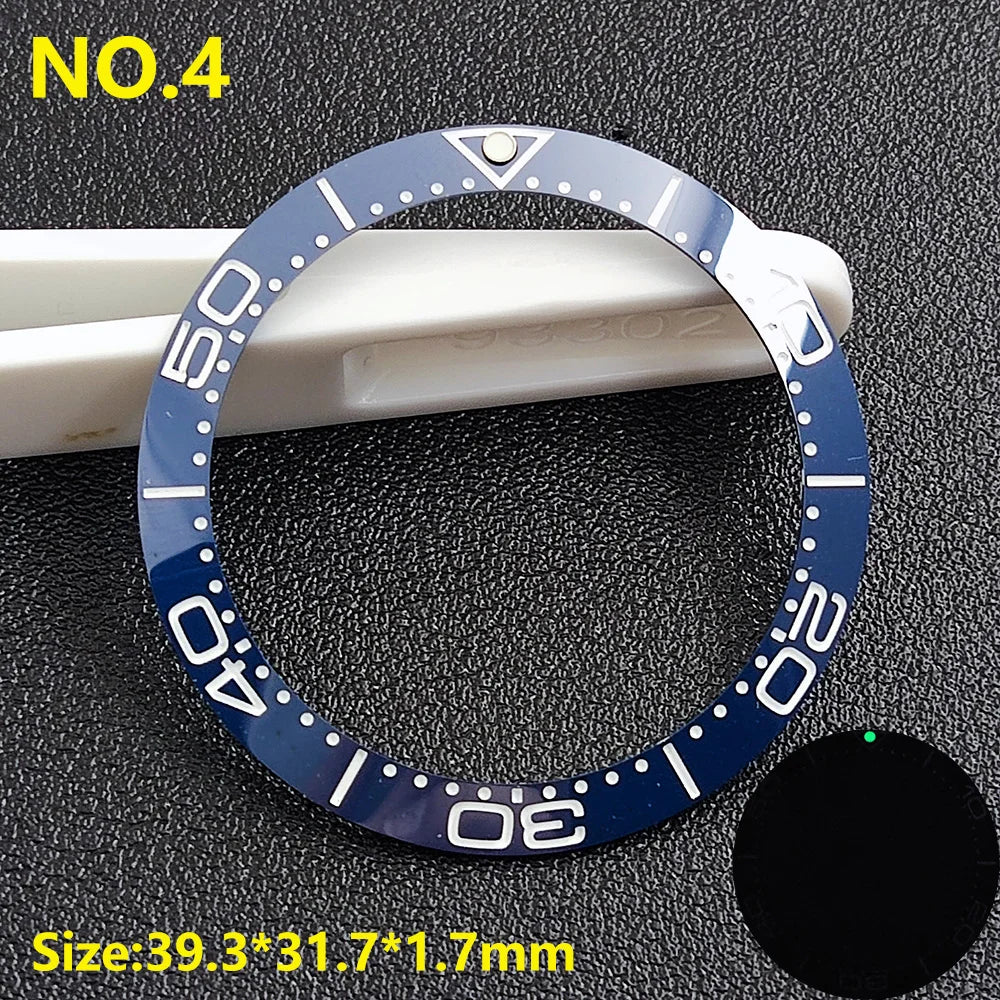 39.3*31.7 or 40.7*32.7mm Sloping Luminous Ceramic Bezel Insert Replacement of watch accessories Ceramic Bezel Insert