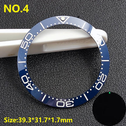 39.3*31.7 or 40.7*32.7mm Sloping Luminous Ceramic Bezel Insert Replacement of watch accessories Ceramic Bezel Insert