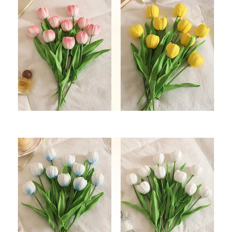 5/10Pcs Tulip Artificial Flowers Bouquet 33cm Fake Flowers for Home Room Decor Garden Wedding Decoration Vase Flower Arrangement
