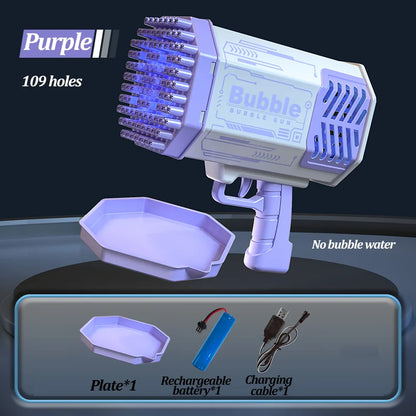 Bubble Gun Machine Without Solution - 40/69/109 Holes Blaster for Kids Outdoor Summer Toy, Party Favors - Bubble Maker Blowers