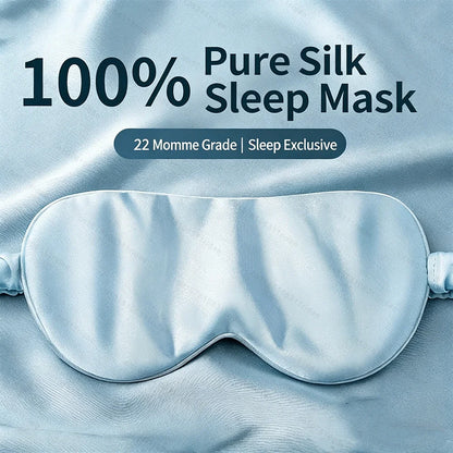 Silk Sleep Mask - 100% Blackout, Zero Eye Pressure, Blindfold with Breathable & Skin-Friendly, Super Soft Travel Sleep Eye Cover