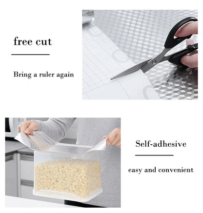 kitchen stickers self-adhesive aluminum foil anti-oil waterproof wallpaper for countertops drawers cabinets shelves line