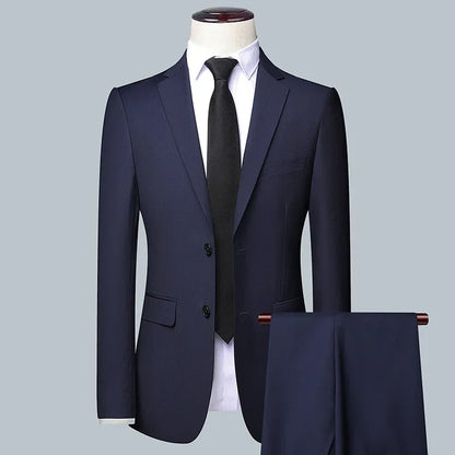 High Quality Men Solid Color Business - Stylish Handsome Groom Best Man Wedding Dress 3/2/1 Single Piece Optional