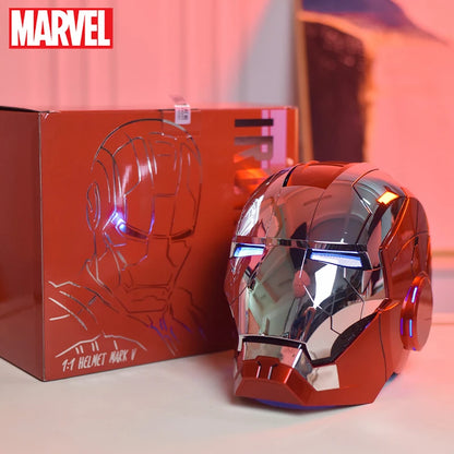 New AutoKing 1/1 Mk5 Iron Man Helmet Cosplay Voice Control Eyes with Light Model Toys for Adult Electric Wearable Christmas Gift