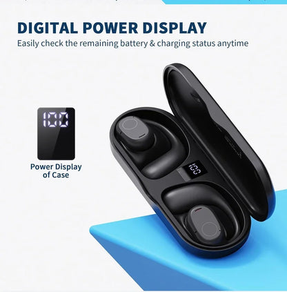 UYUXIO Open Ear Headphones Bluetooth 6.0 Wireless Sports Earbuds with Digital Display 40 Hours Playtime Ear buds for Traveling