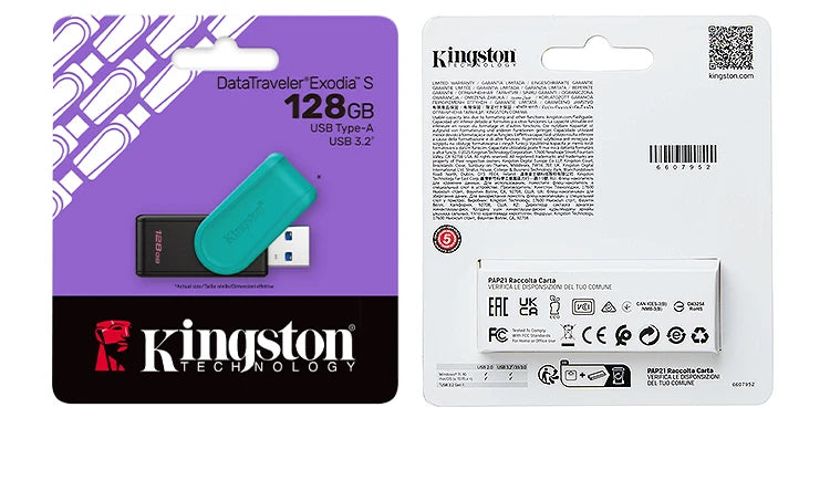 Kingston DataTraveler Exodia S USB Flash Drive 64GB 128GB 256GB 512G USB 3.2 Gen 1 Pen Drive Black DTXS Flash Drive for Computer