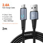 Toocki Micro USB Cable for Samsung S10 2.4A Fast Charging Quick Charge Micro Cable for Fan Headphone LED Phone Charger Data Cord