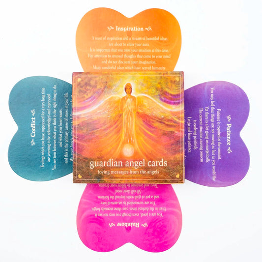 46pcs Classic Heart-Shaped Angel Oracle Cards - English Version Loving Messages From The Angels Spiritual Guidance Deck