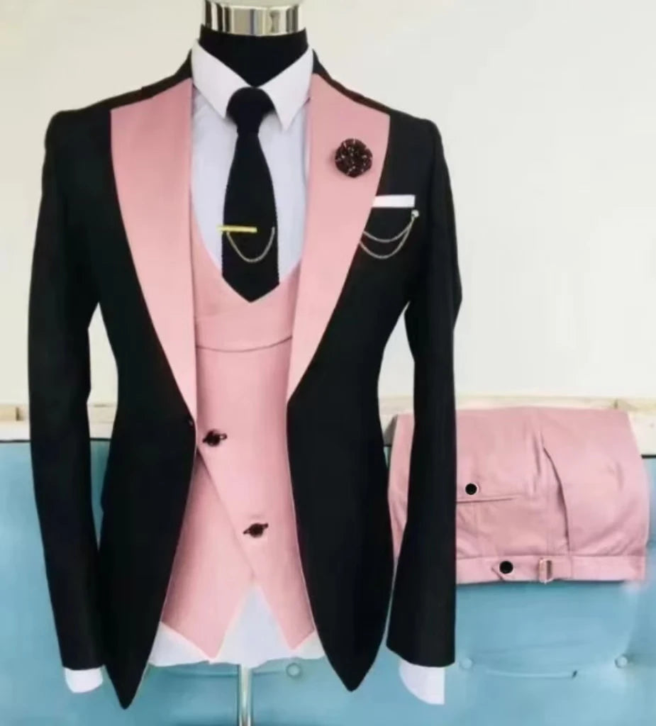 high-quality wedding art ，dress suit for men，3 pieces Blazer Vest And Pants set，performance, Emcee，Groomsmen