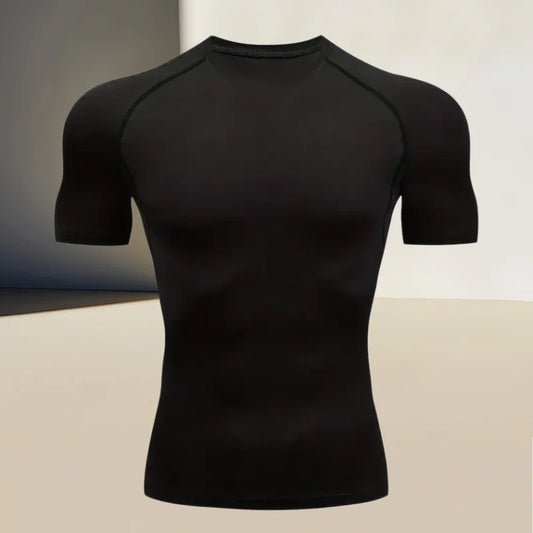 Men's compression t-shirt for running, climbing, and gym workouts, a perfect choice for muscular men who value a snug fit
