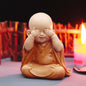 Mini Little Monk Statue Resin Monk Figurine Cute Buddha Monk Statue Decoration Home Living Room Desktop Ornament Children's Gift