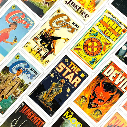 Big Size Tarot Deck 78 Cards Magazines Themed Tarot Card Deck With Guide Book,Halloween and Christmas Party Games Cards