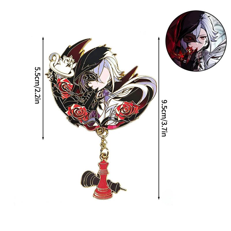Genshin Impact Hard Enamel Pin Columbina Flins Odette Anastasya Badges Lapel Pin Cartoon Anime Brooches Backpack Decoration