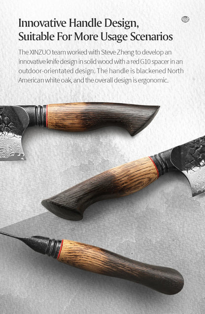 XINZUO 1-5PCS Damascus Steel Kitchen Knife 10Cr15CoMov Steel Core Chopping Vegetables And Fruits Household Kitchen Knife