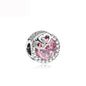 2025 Hot selling 925 Silver Pink Bird Moon Pendant Suitable for European Bracelets DIY Accessories Women's Charm Jewelry Gifts
