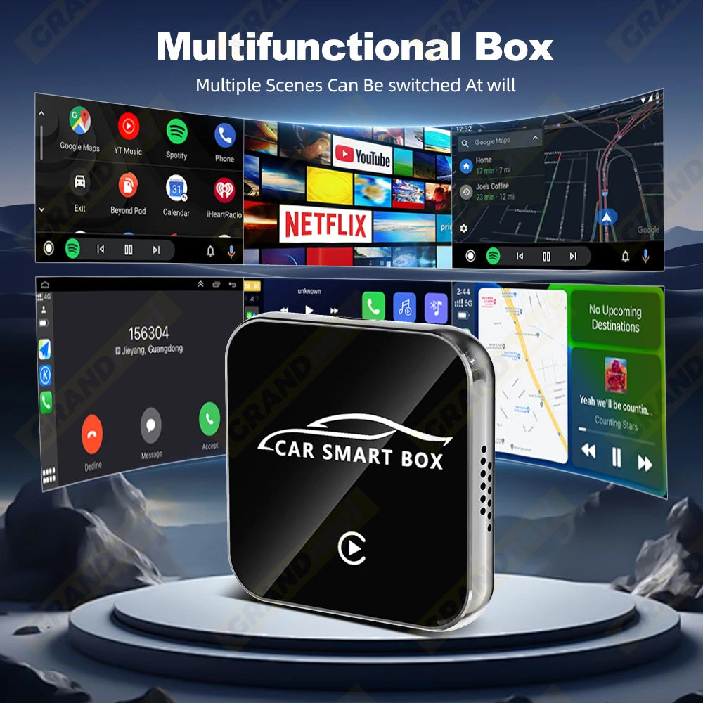 Grandnavi Android 13 3in1 CarPlay Ai Box Wireless Android Auto USB Adapter For Youtube Netflix Tiktok Universal AI Box Plug Play