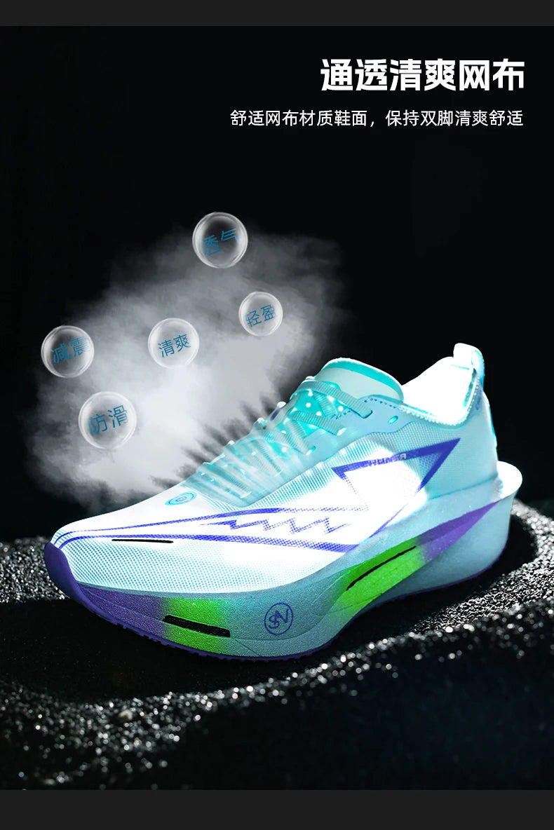 Men's Carbon Plate Breathable Mesh Running Shoes, Women's Marathon Shock-Absorbing and Anti Slip Chunta Sports Shoes