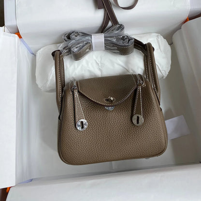 Women's Handbag 2025 New Style Top Layer Cowhide Leather Lundy Mini Doctor Bag Genuine Leather Handbag Single Shoulder Crossb...