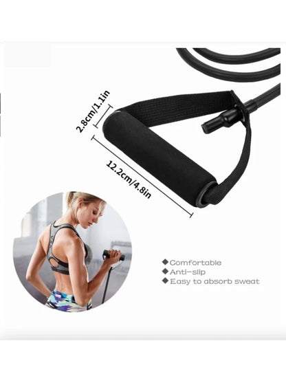 5 Levels Yoga Fitness Tensioner Resistance Band With Handles, Elastic TPE Straight Bar Yoga Pull Rope Fitness Exercise Tube Band