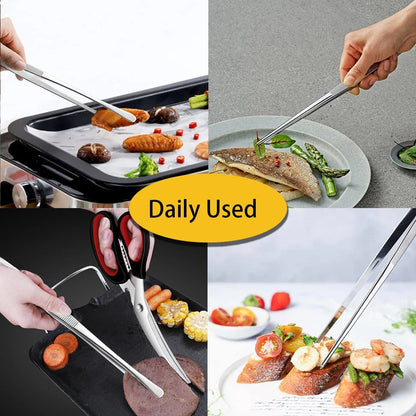 12inch Kitchen Tweezers Fine Tweezer Tongs Extra-Long Stainless Steel Cooking Tweezers for Kitchen Food Cooking Sea Food and BBQ