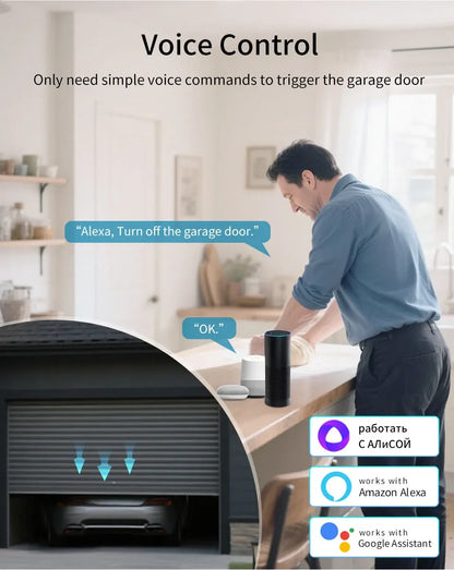 100-240V Tuya Zigbee WiFi Gate Opener Module Smart Garage Door Controller Switch Smart Life App Remote Control Alexa Google Home